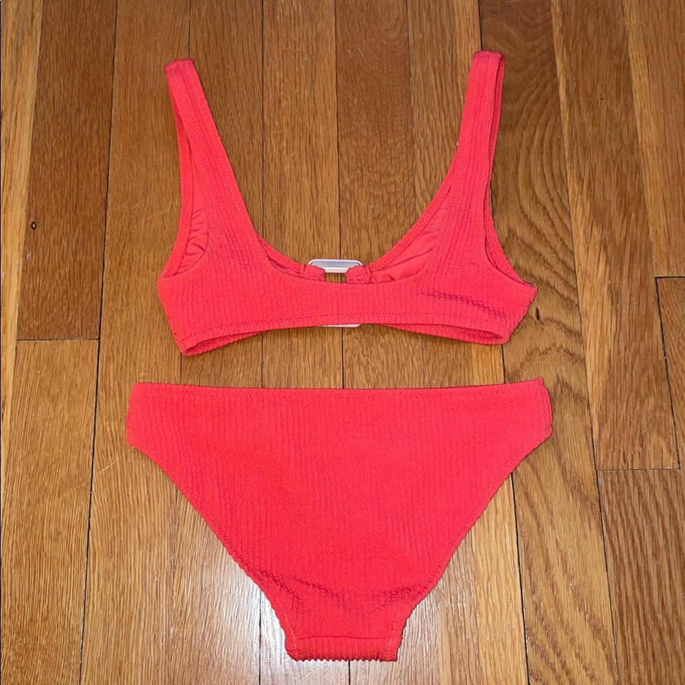 Aerie Vibrant Coral Bikini Top and Bottom NWOT - Picture 2 of 5